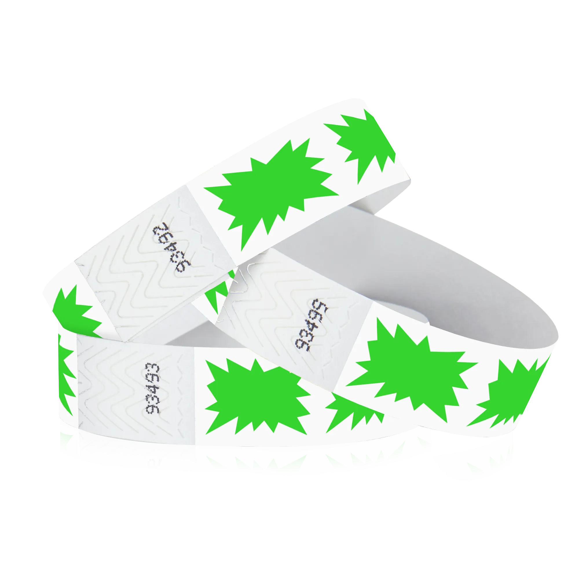 3/4" Tyvek Green Bursts Wristbands