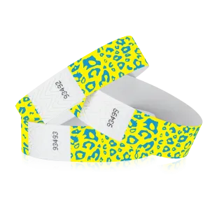 3/4" Tyvek Neon Cheetah Wristband