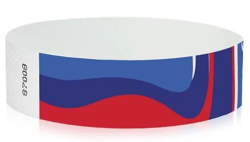 3/4" Tyvek Wristbands - Abstract RWB