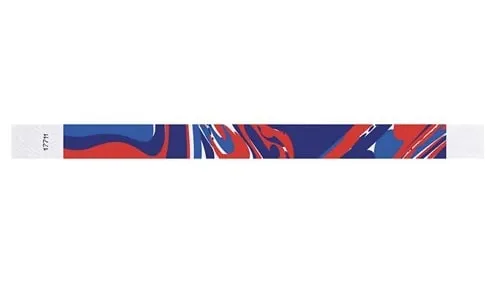 3/4" Tyvek Wristbands - Abstract RWB