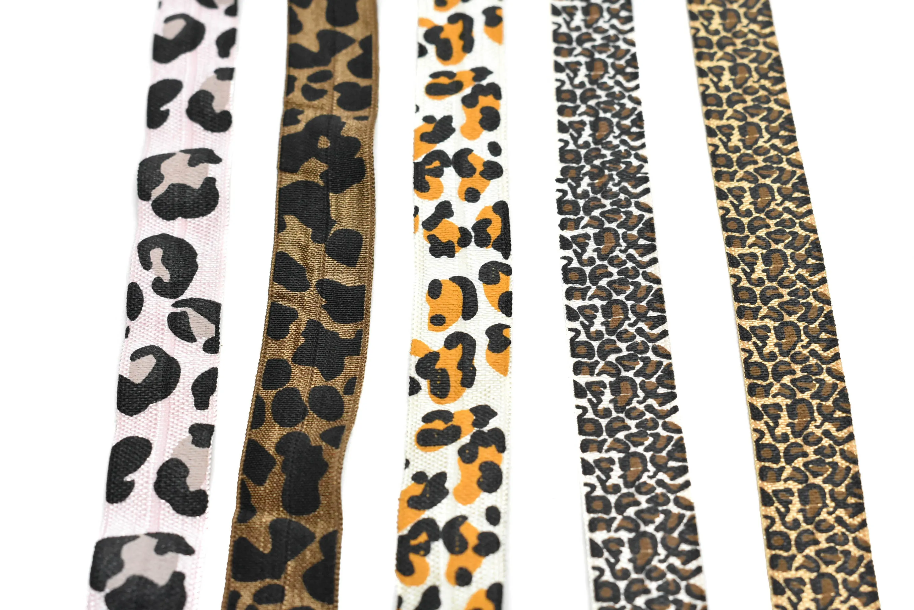 Assorted Cheetah Print Elastics 0.63" - 1 Yard