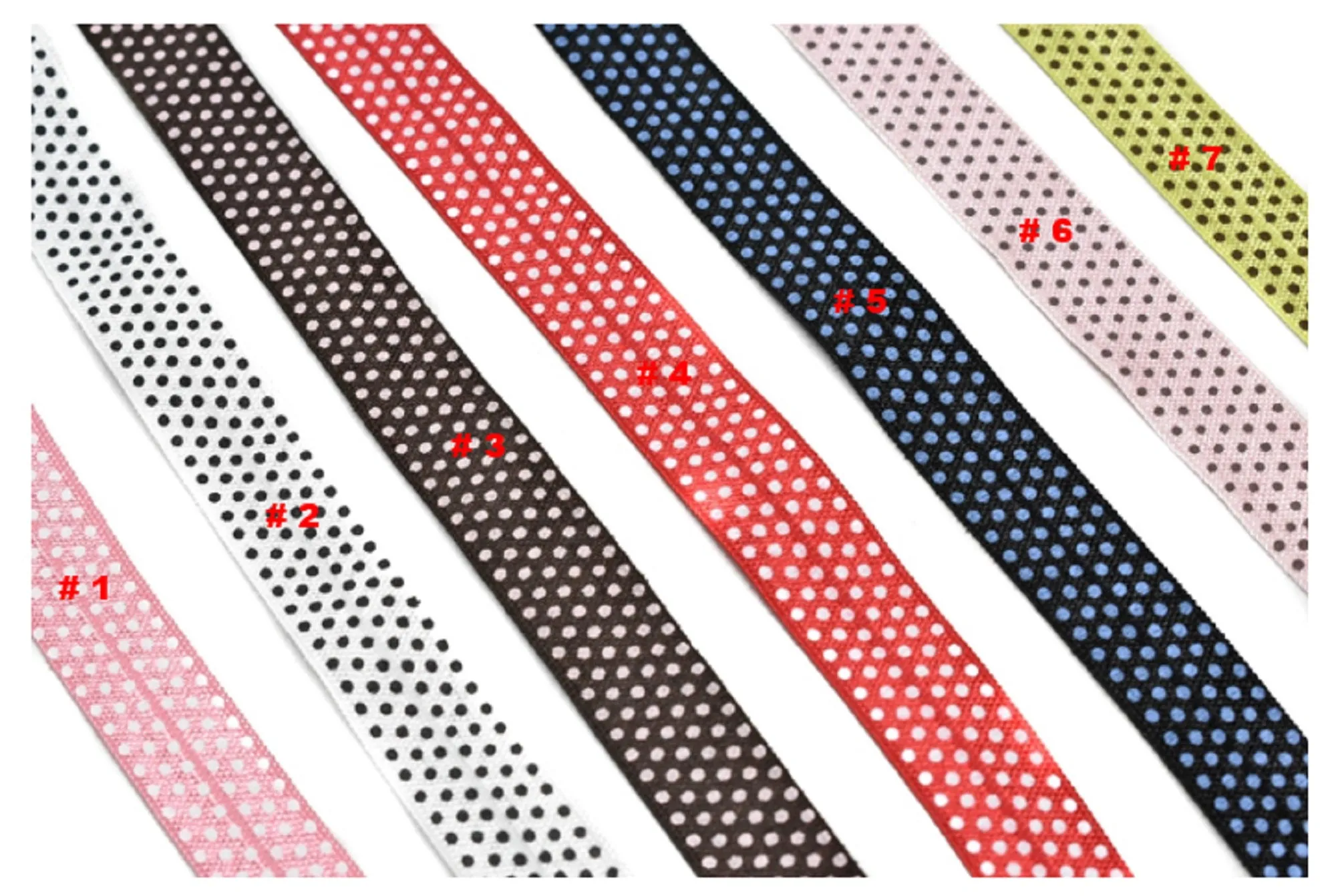 Assorted Small Polka Dot Elastic 0.63" - 1 Yard