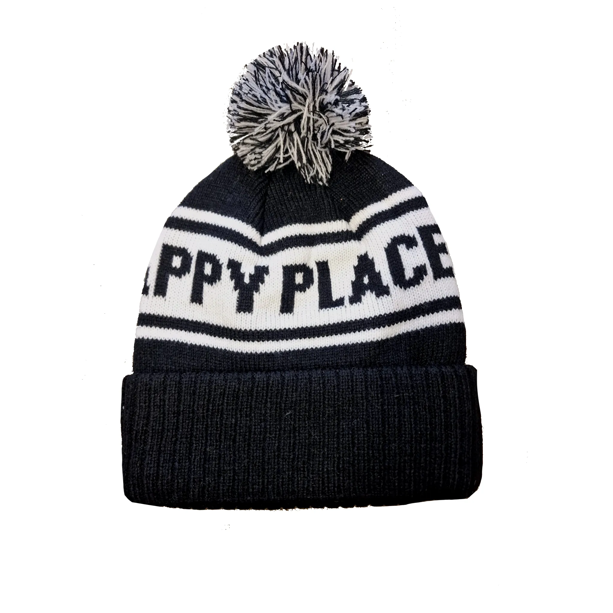 Black And White Bobble Hat