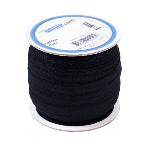 By Annie's Fold Over Elastic - Black - 20mm