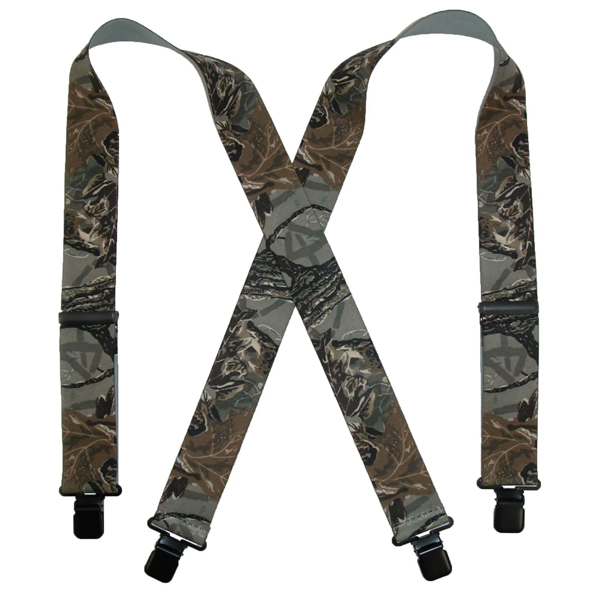 CTM® Men's Elastic Clip-End 2 Inch Realtree Camo Suspenders