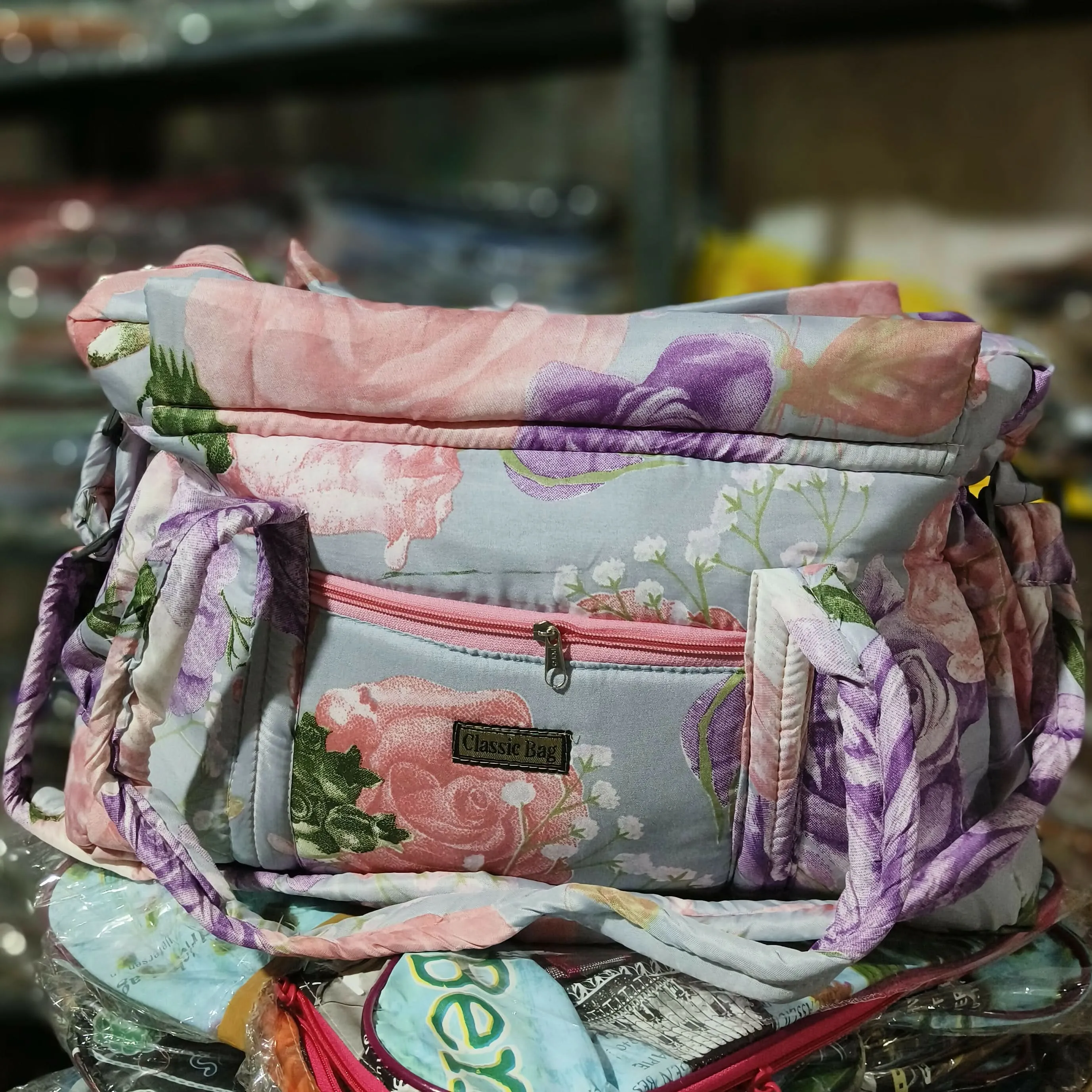 Floral Elegance Quilted Duffle Bag - Classic Collection (TPT)