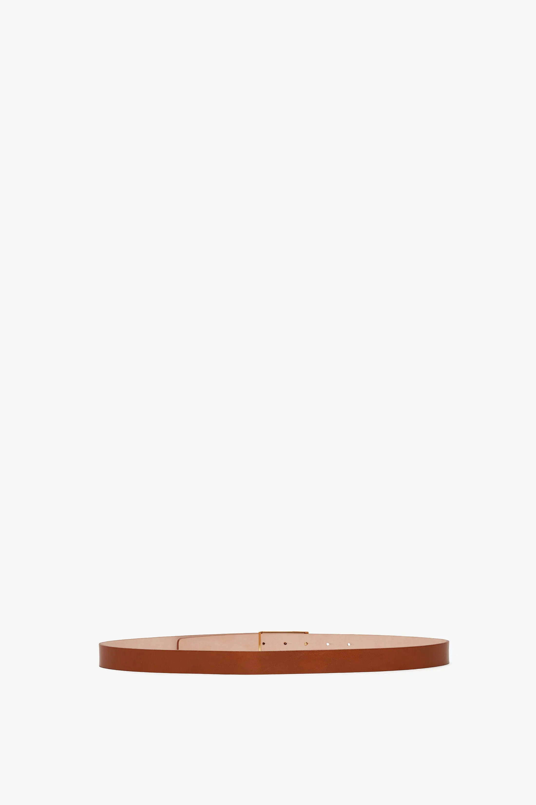 Frame Belt In Tan Glossed Leather