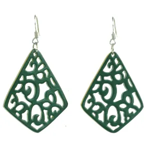 Handmade Bullhorn Juliet Lace Earrings Hunter Green Faire Collection