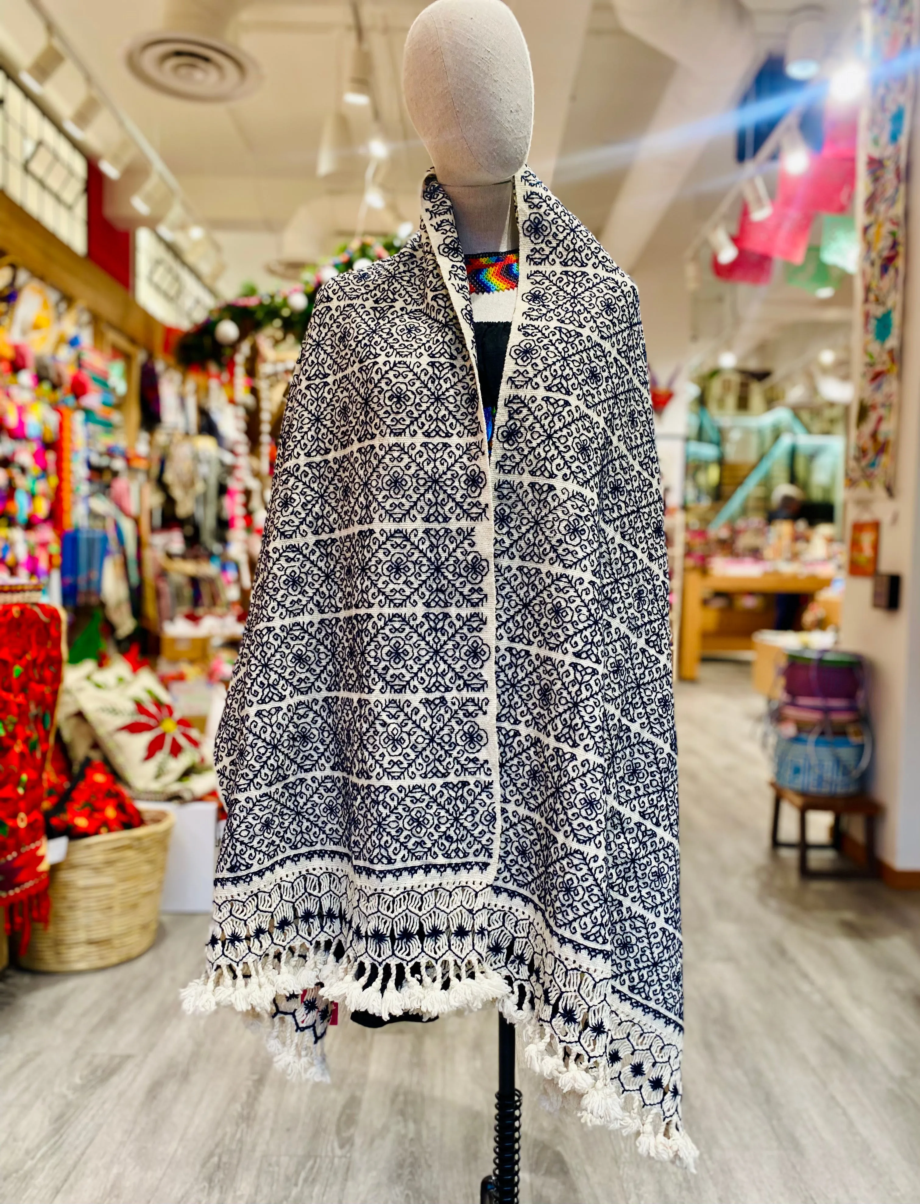 “Hueyapan" Hand-Embroidered Rebozo / Scarf