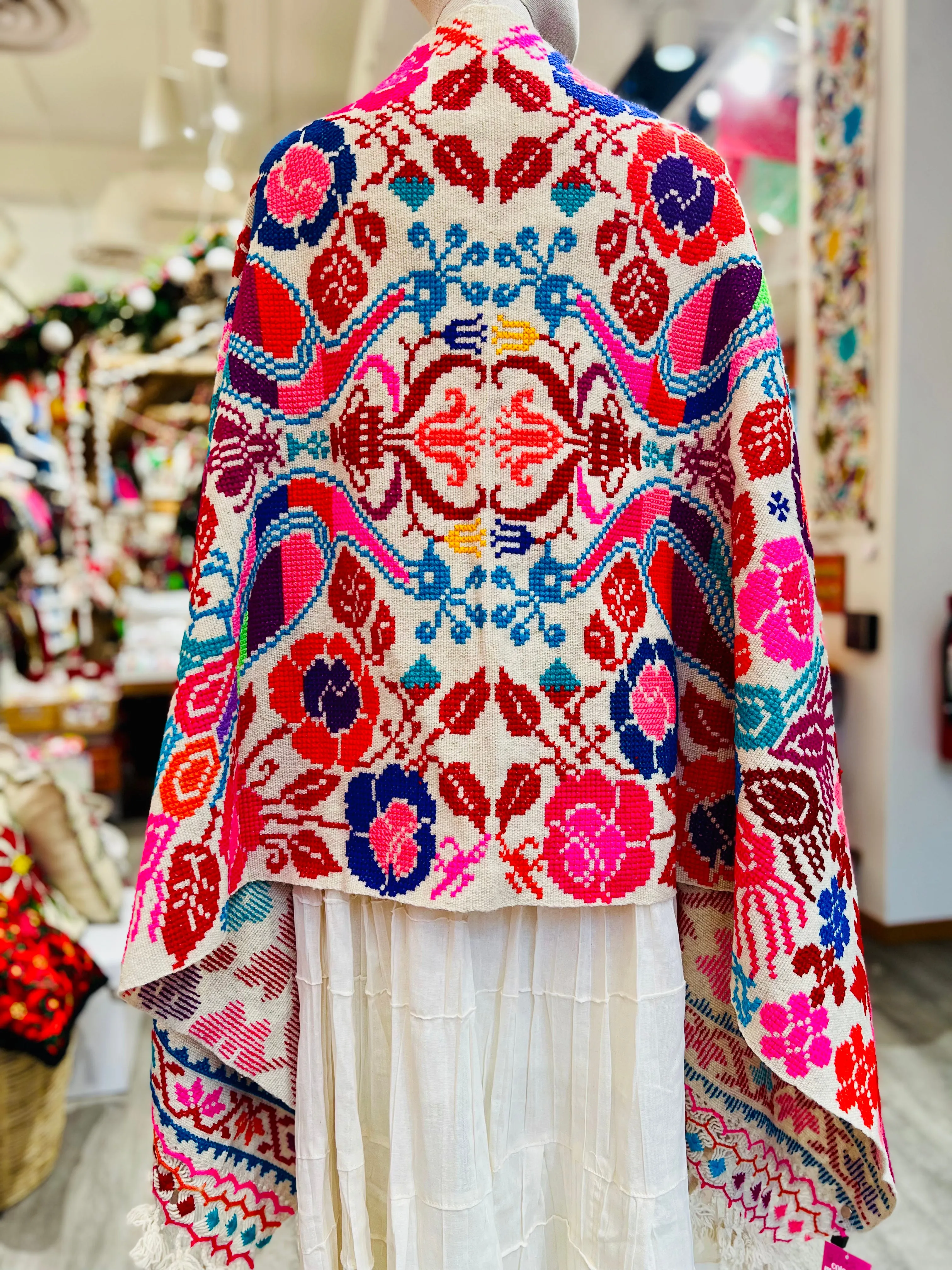 “Hueyapan" Hand-Embroidered Rebozo / Scarf