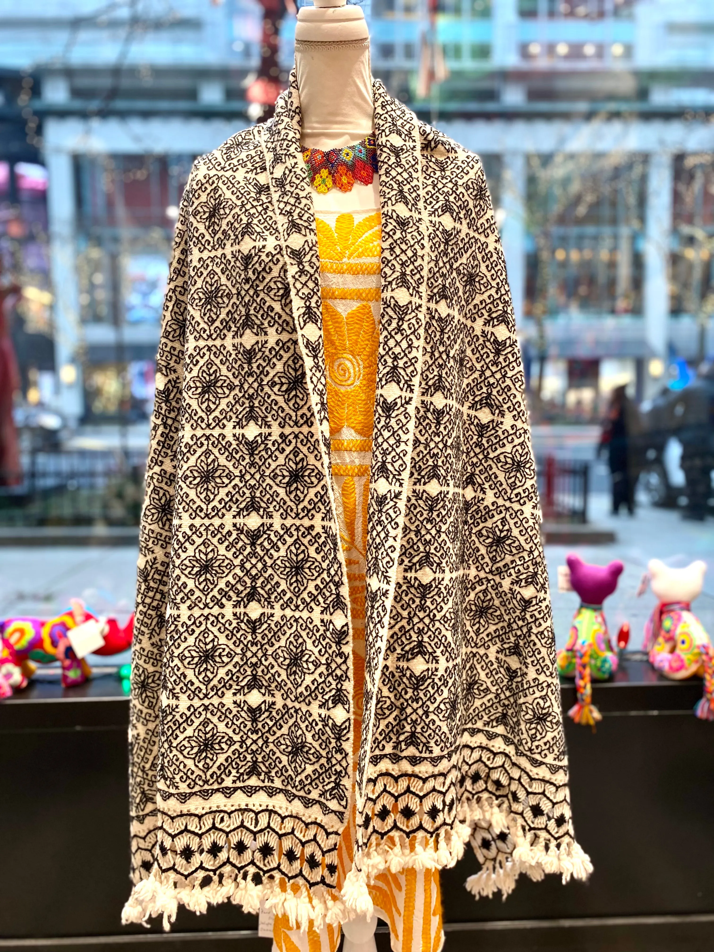 “Hueyapan" Hand-Embroidered Rebozo / Scarf