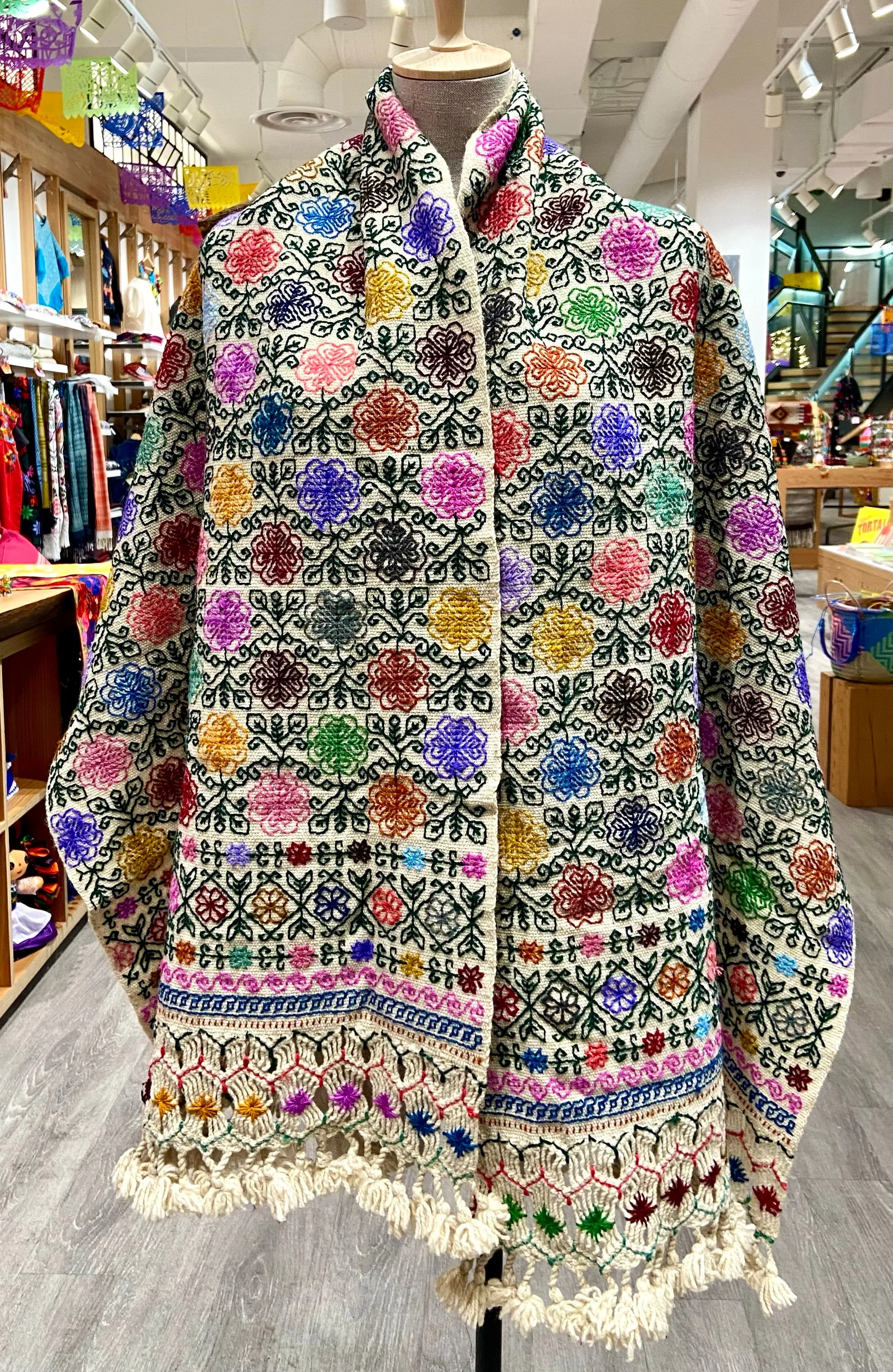 “Hueyapan" Hand-Embroidered Rebozo / Scarf