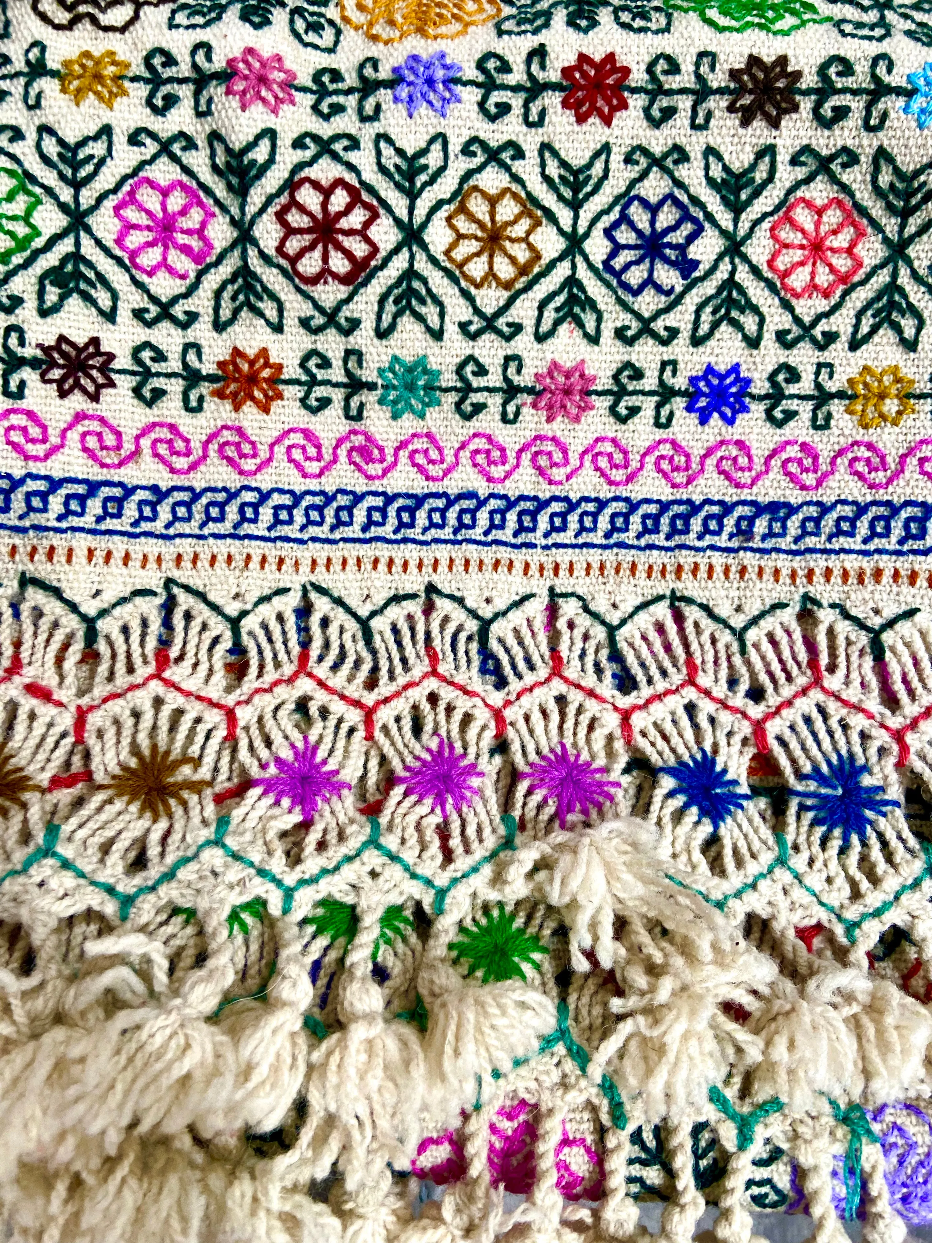 “Hueyapan" Hand-Embroidered Rebozo / Scarf