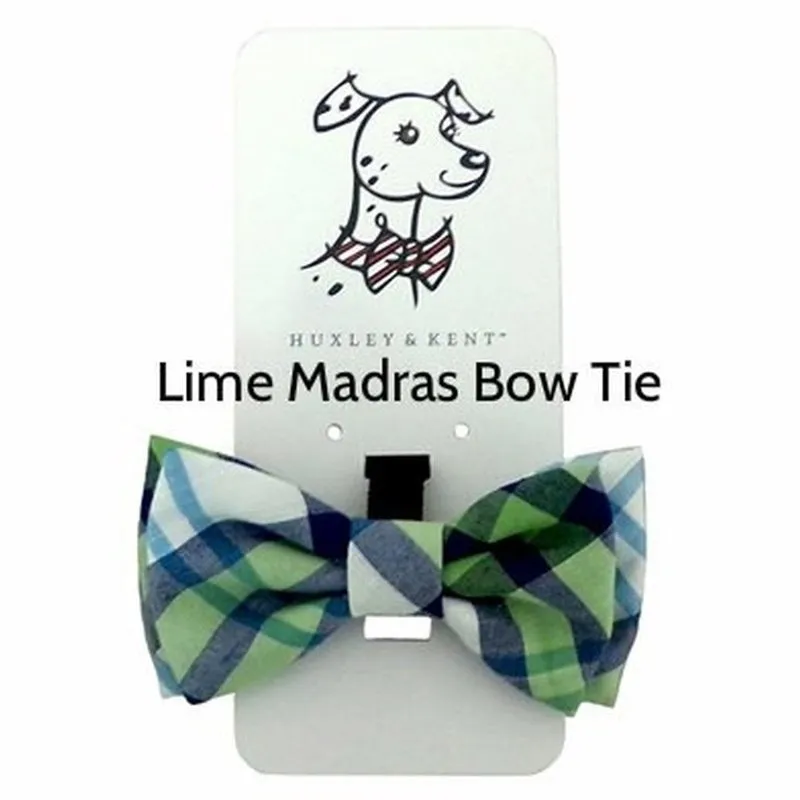 Huxley & Kent - Bow Ties Madras  Lime Patterned