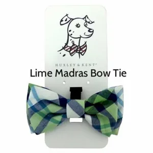 Huxley & Kent - Bow Ties Madras  Lime Patterned