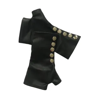 Luxurious Black leather Gloves - Elegance Meets Bold Style