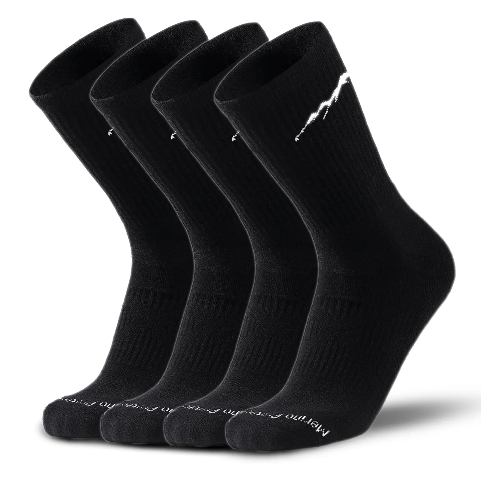 Men's Merino Hike Crew Socks Black - 4 Pairs