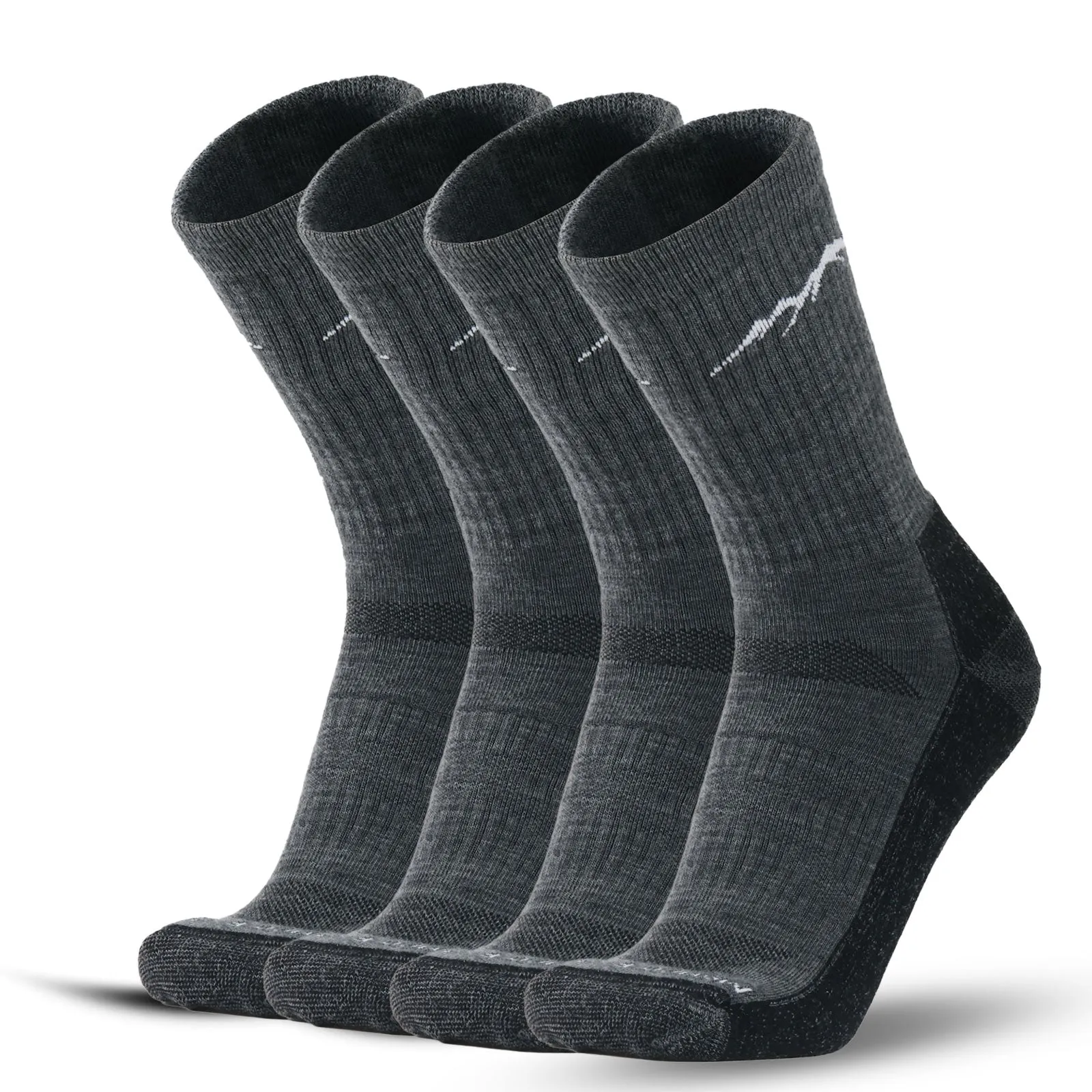 Men's Merino Hike Crew Socks Charcoal Gray - 4 Pairs