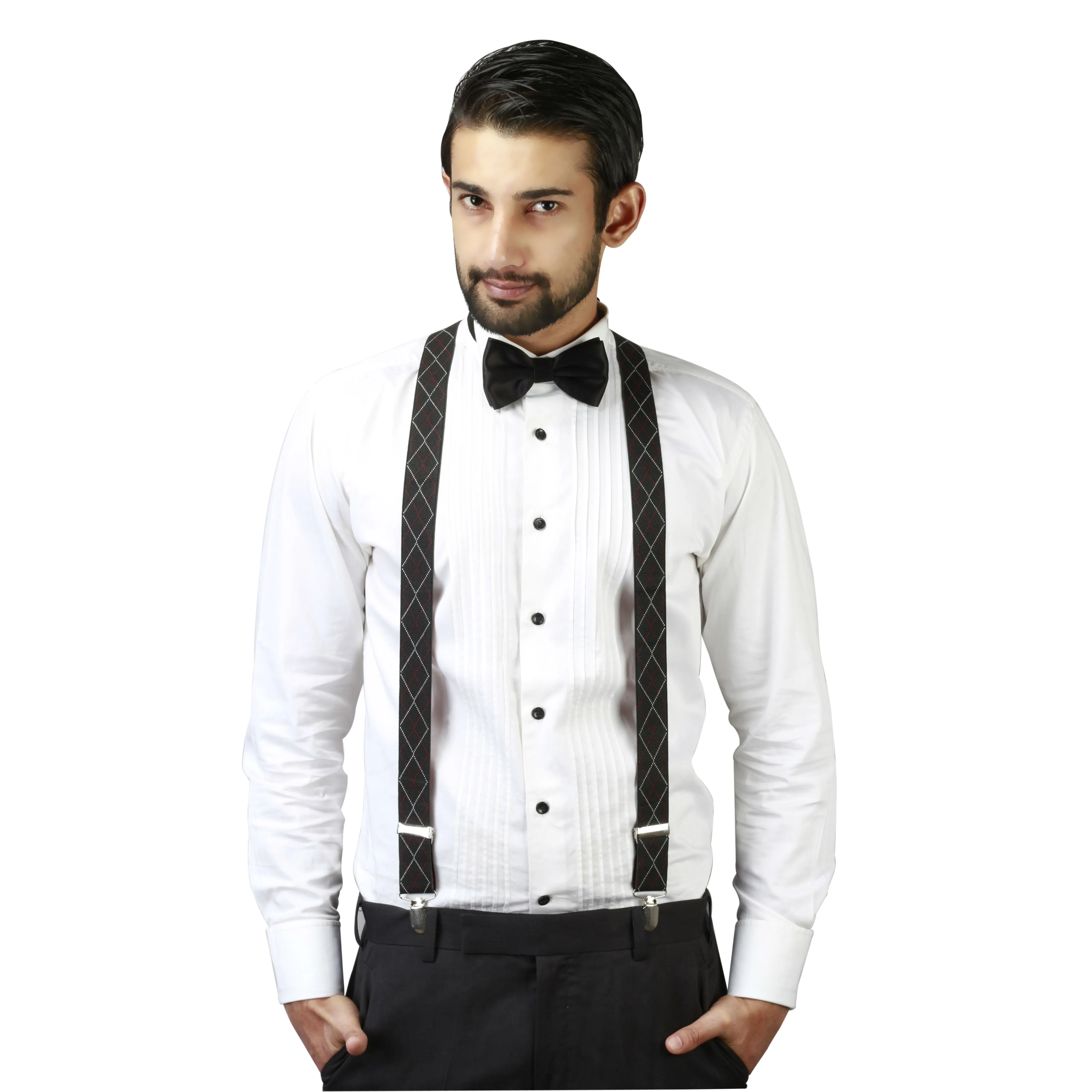 Peluche Stately Black Suspender for Men