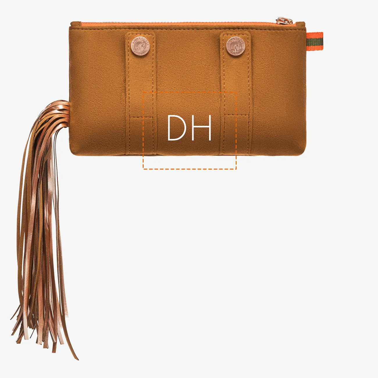 Ponytail Beltbag "Hunter Brown" with rosé golden print