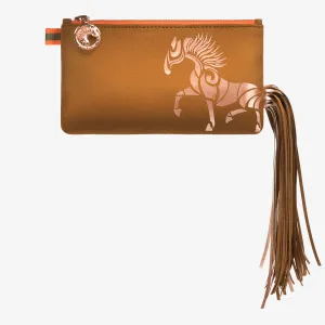 Ponytail Beltbag "Hunter Brown" with rosé golden print