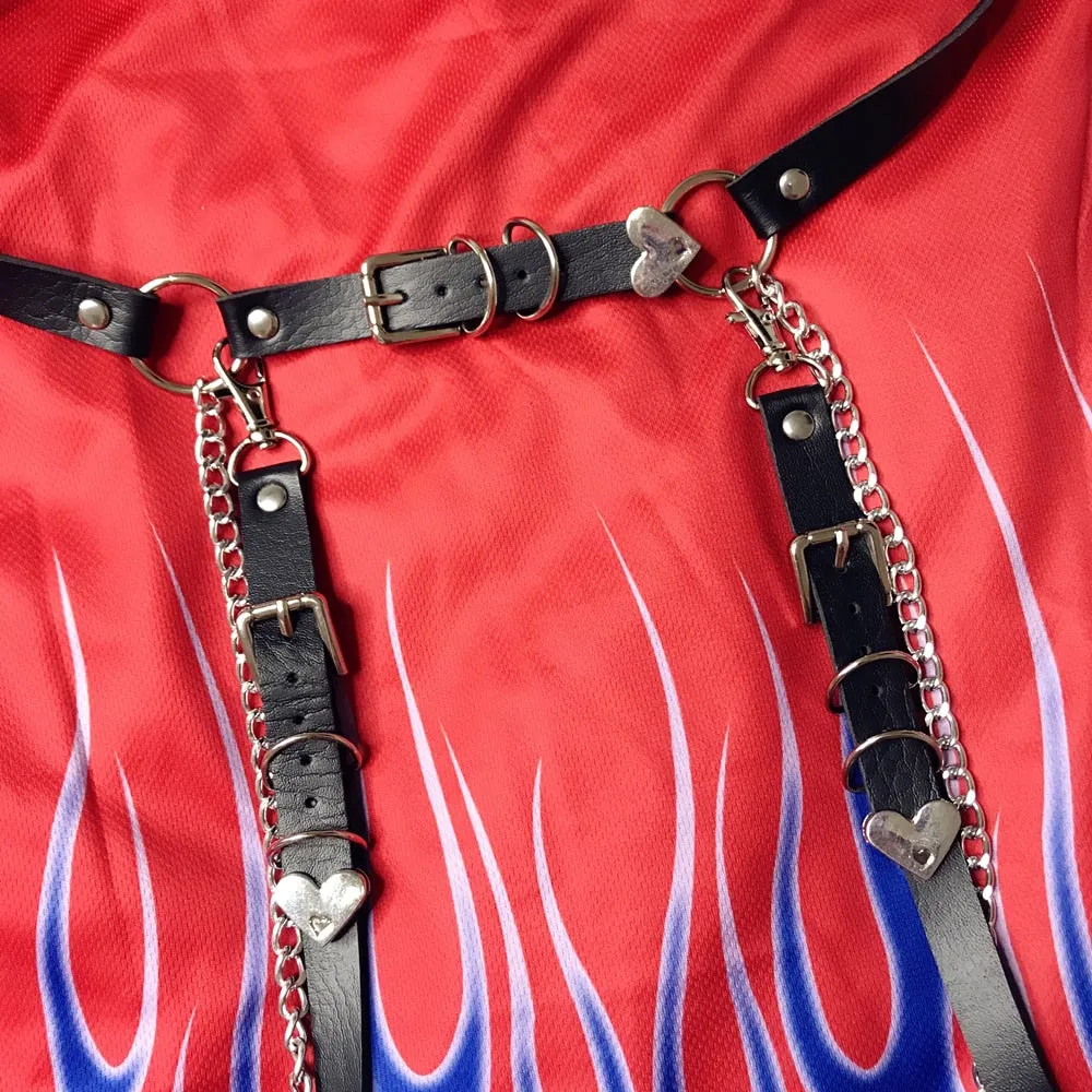 Punk Black Chain Casual UP Fashion Belt Feminine Japanese Sweet Metal Gothic LOVE Belts