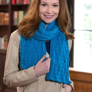 Red Heart Crochet Cable Warm Wishes Scarf