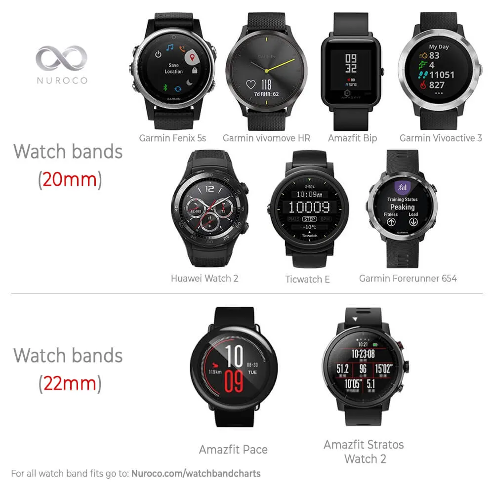 Soft Solid Color Matte Black Unisex Men Women Dark for 20mm / 22mm Samsung Galaxy Watch Active/ Active2 Gear S2 Classic/Gear Sport Watchband