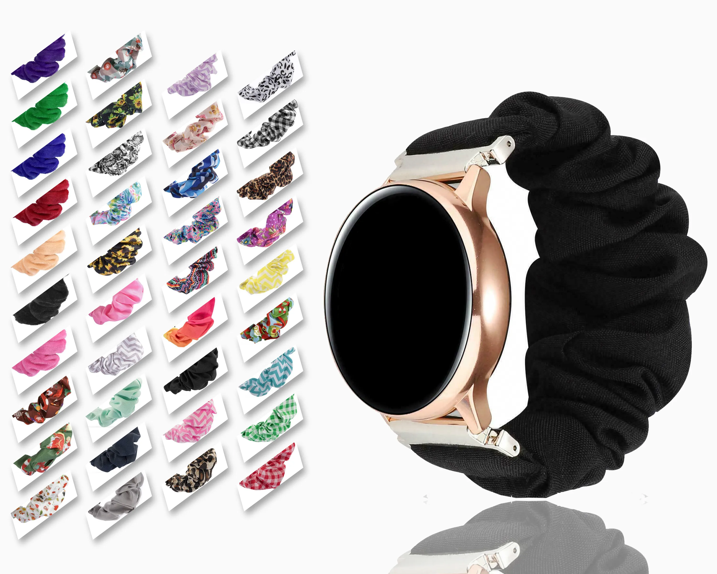 Soft Solid Color Matte Black Unisex Men Women Dark for 20mm / 22mm Samsung Galaxy Watch Active/ Active2 Gear S2 Classic/Gear Sport Watchband