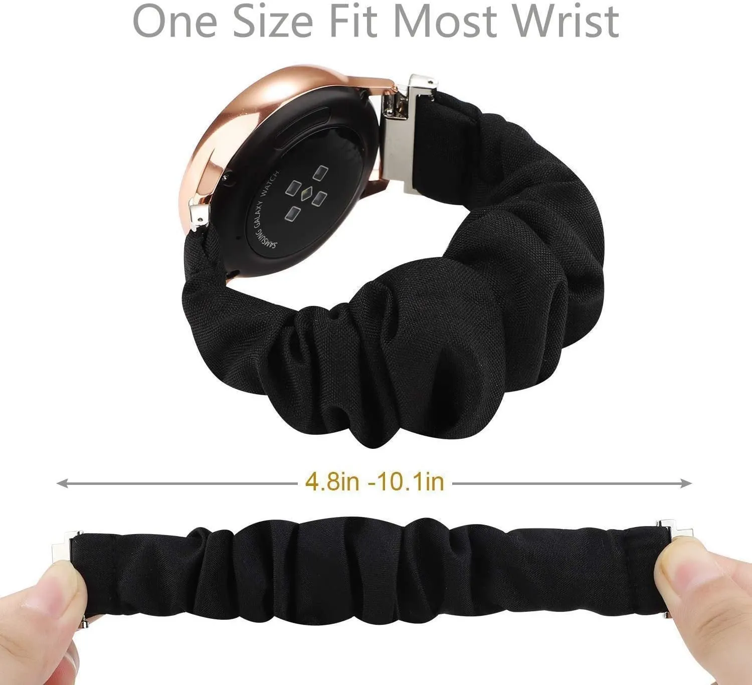 Soft Solid Color Matte Black Unisex Men Women Dark for 20mm / 22mm Samsung Galaxy Watch Active/ Active2 Gear S2 Classic/Gear Sport Watchband