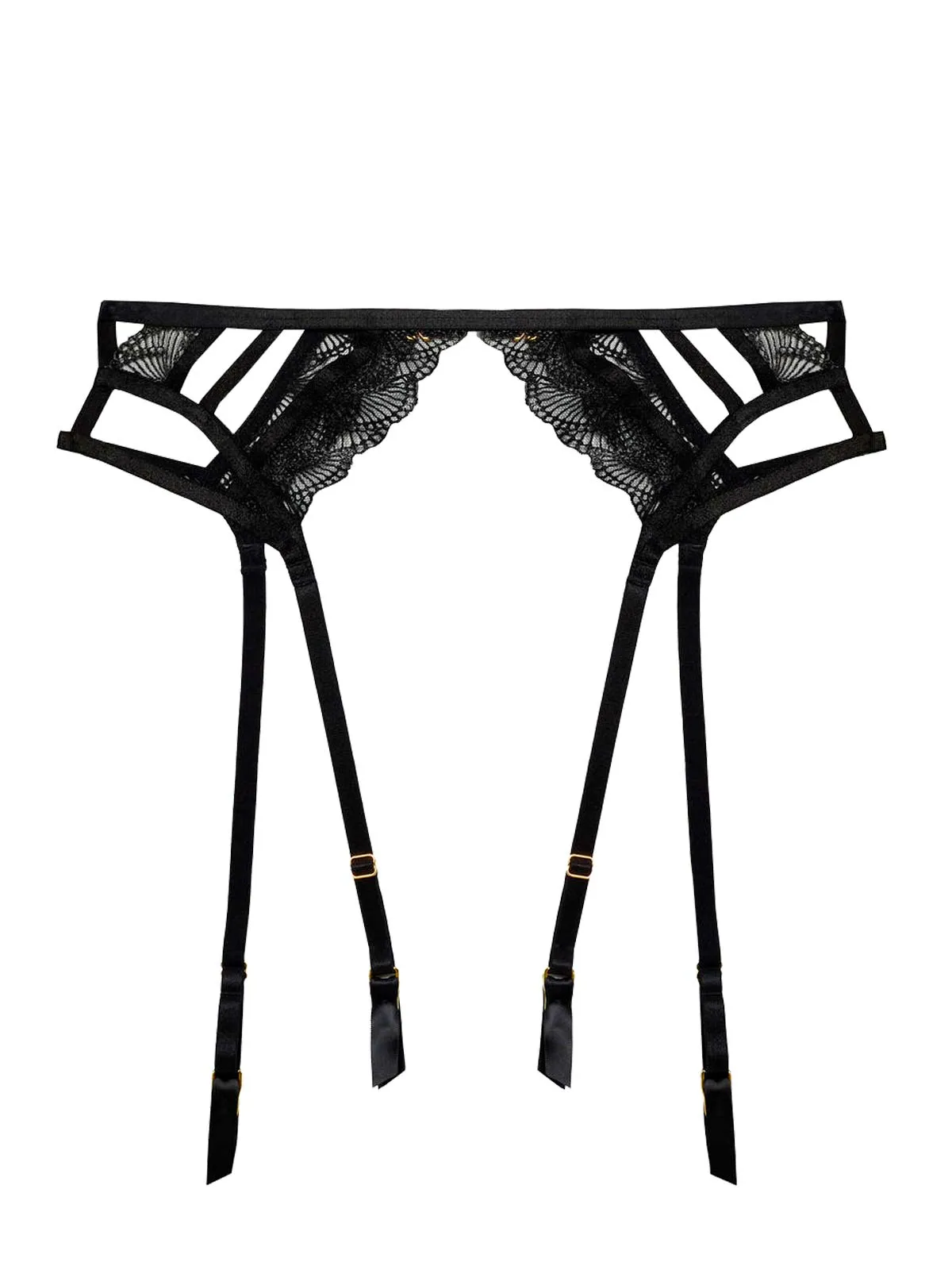 Tilly Caged Embroidery Garter Belt