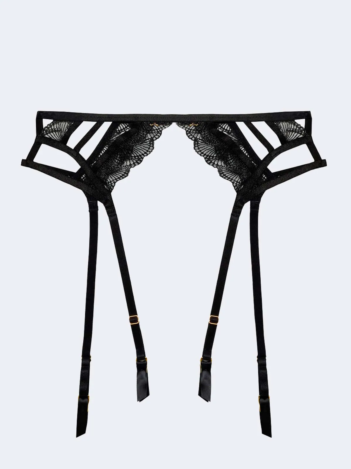 Tilly Caged Embroidery Garter Belt