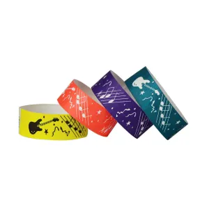 Tytan-Band® Expressions Tyvek Wristbands 1" Rock Design TX01 (500/Pack)