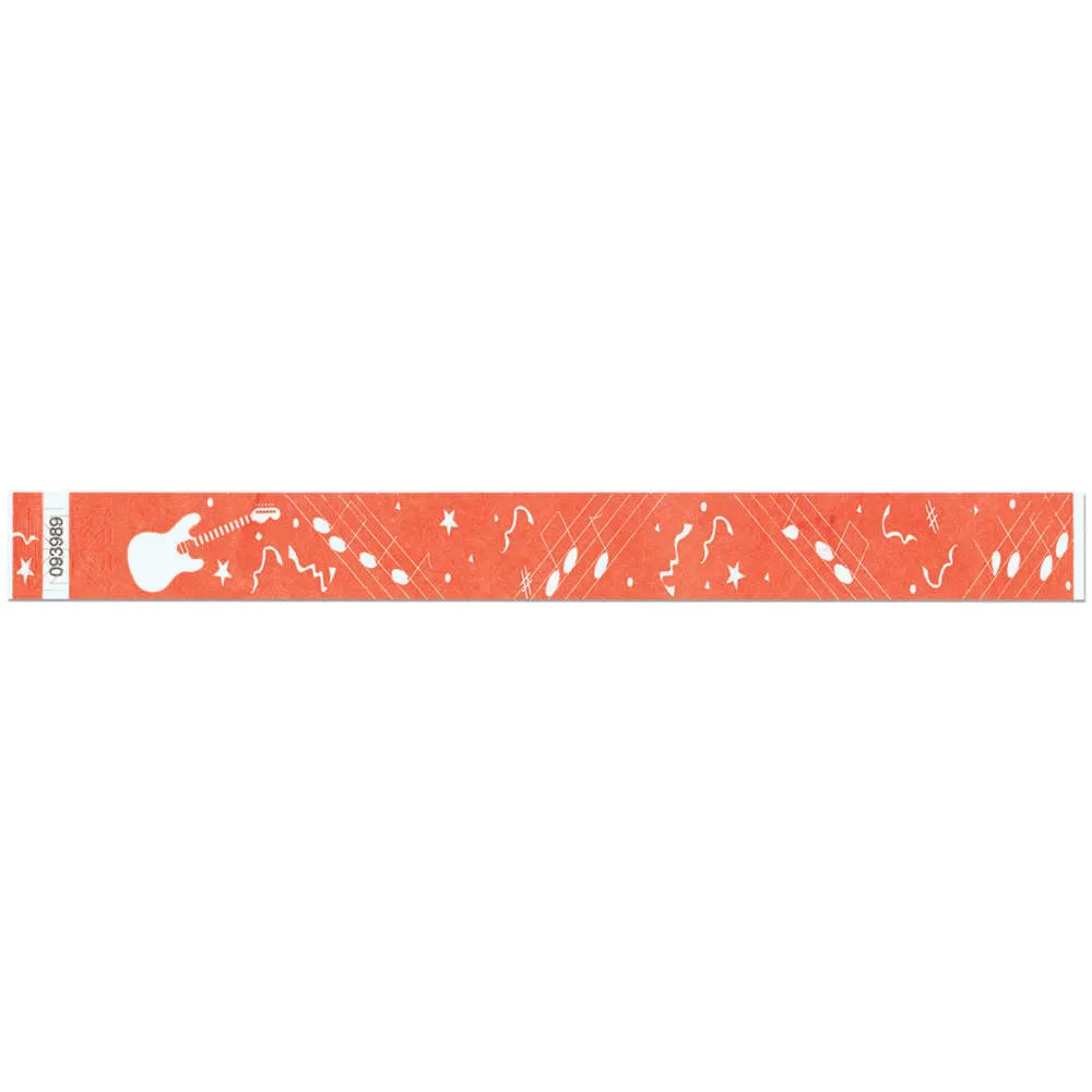 Tytan-Band® Expressions Tyvek Wristbands 1" Rock Design TX01 (500/Pack)