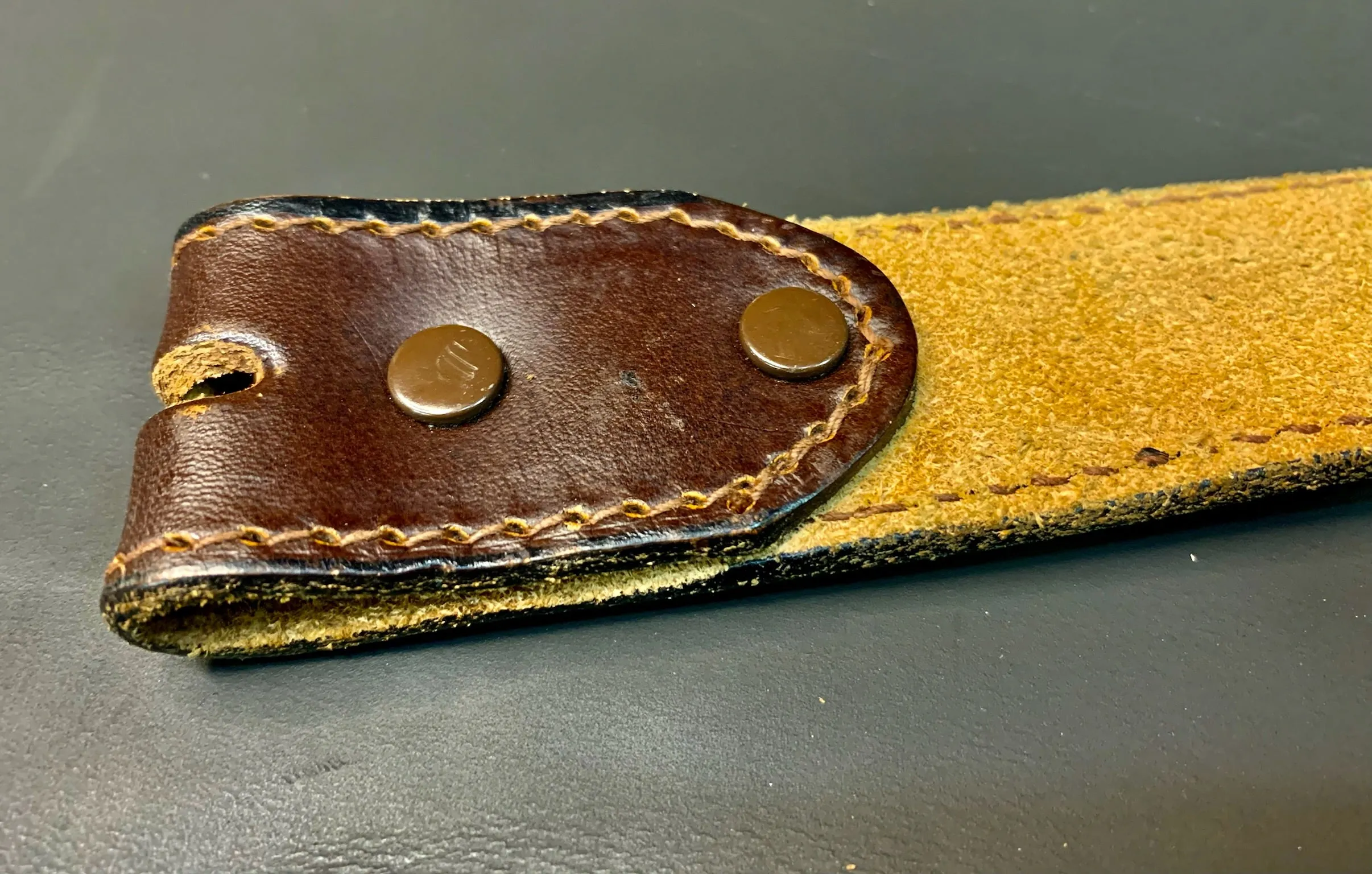 Vintage Floral Leather Tooled Belt