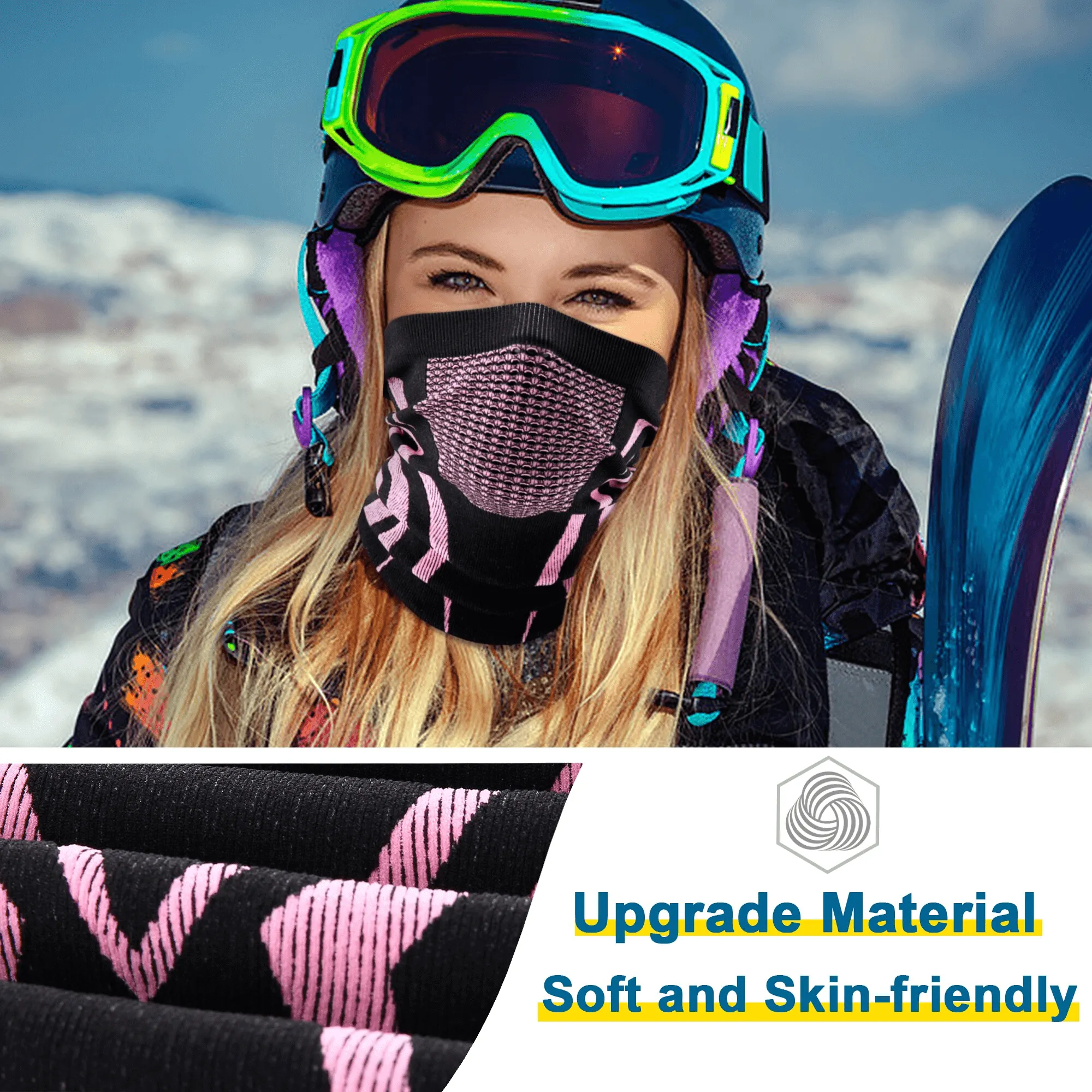 Windproof Warmer Soft Snowboard Neck Gaiter for Women and Men - SF1395