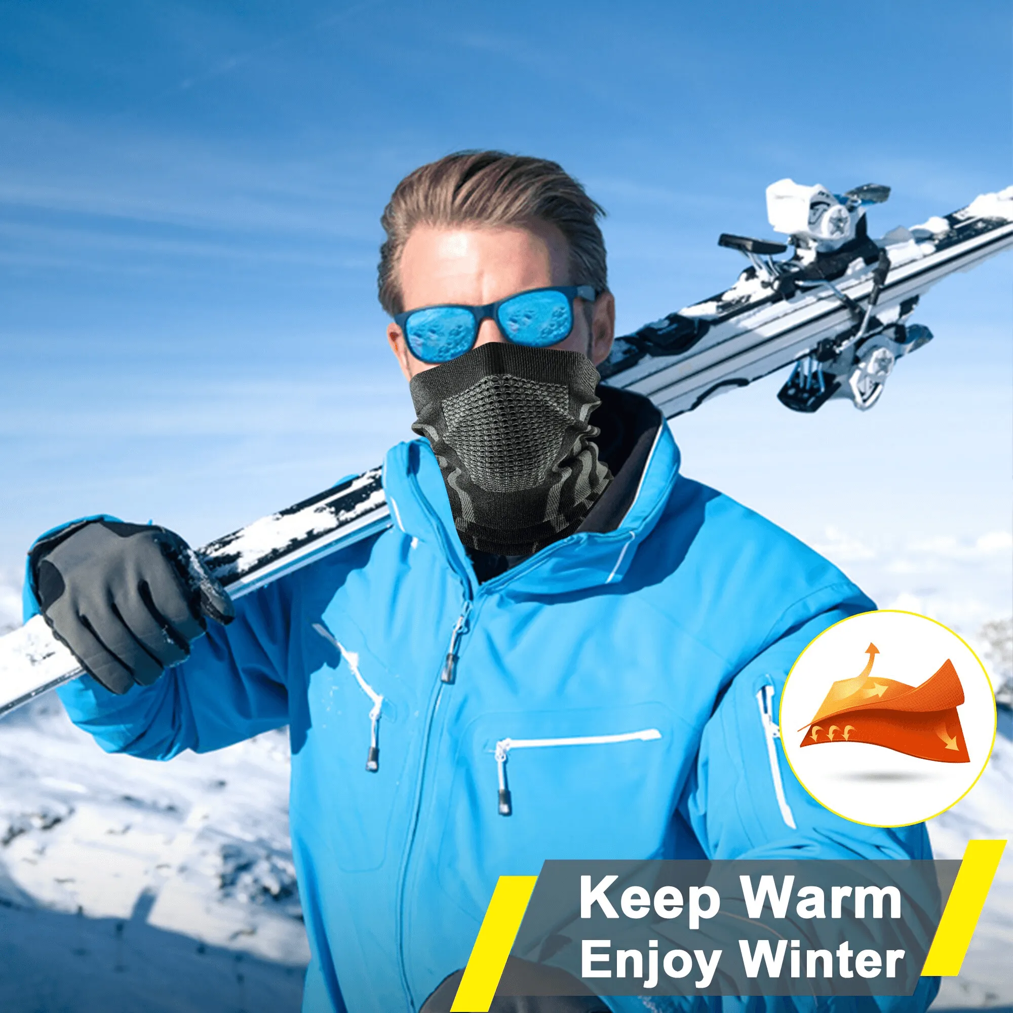 Windproof Warmer Soft Snowboard Neck Gaiter for Women and Men - SF1395