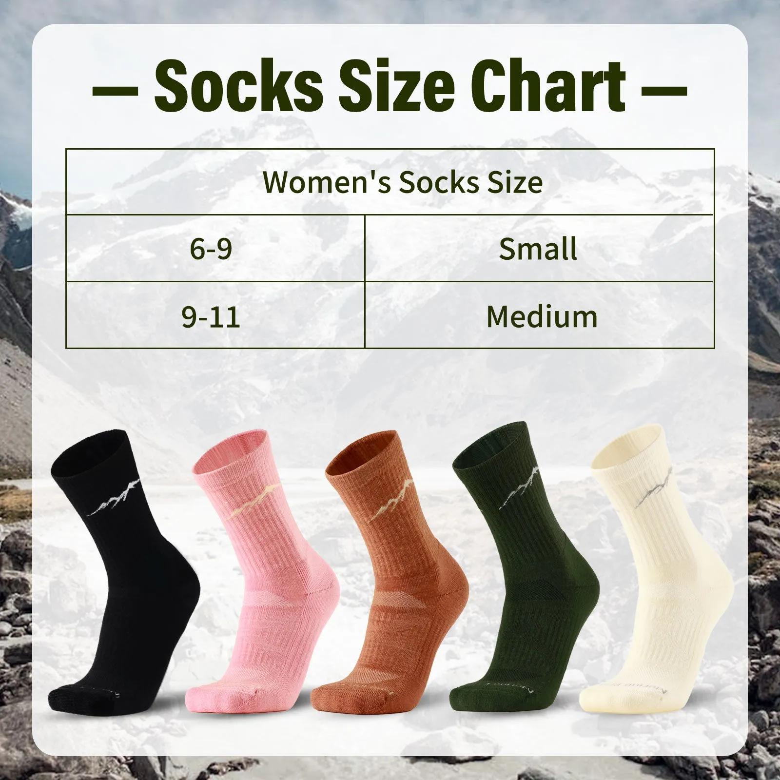 Women's Merino Hike Crew Socks Black - 4 Pairs