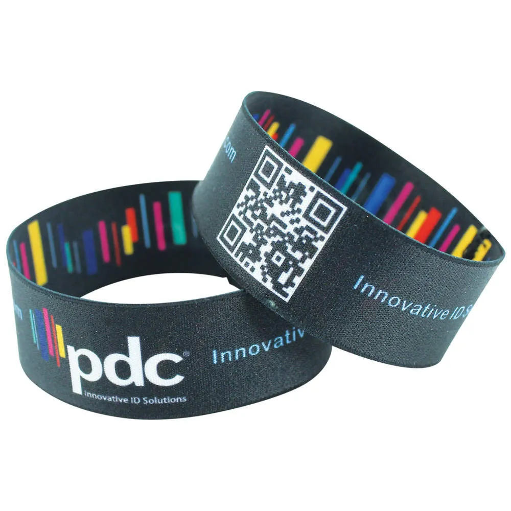 Woven 1" Stretch Custom Imprinted Wristbands Full Color (50/Pack)