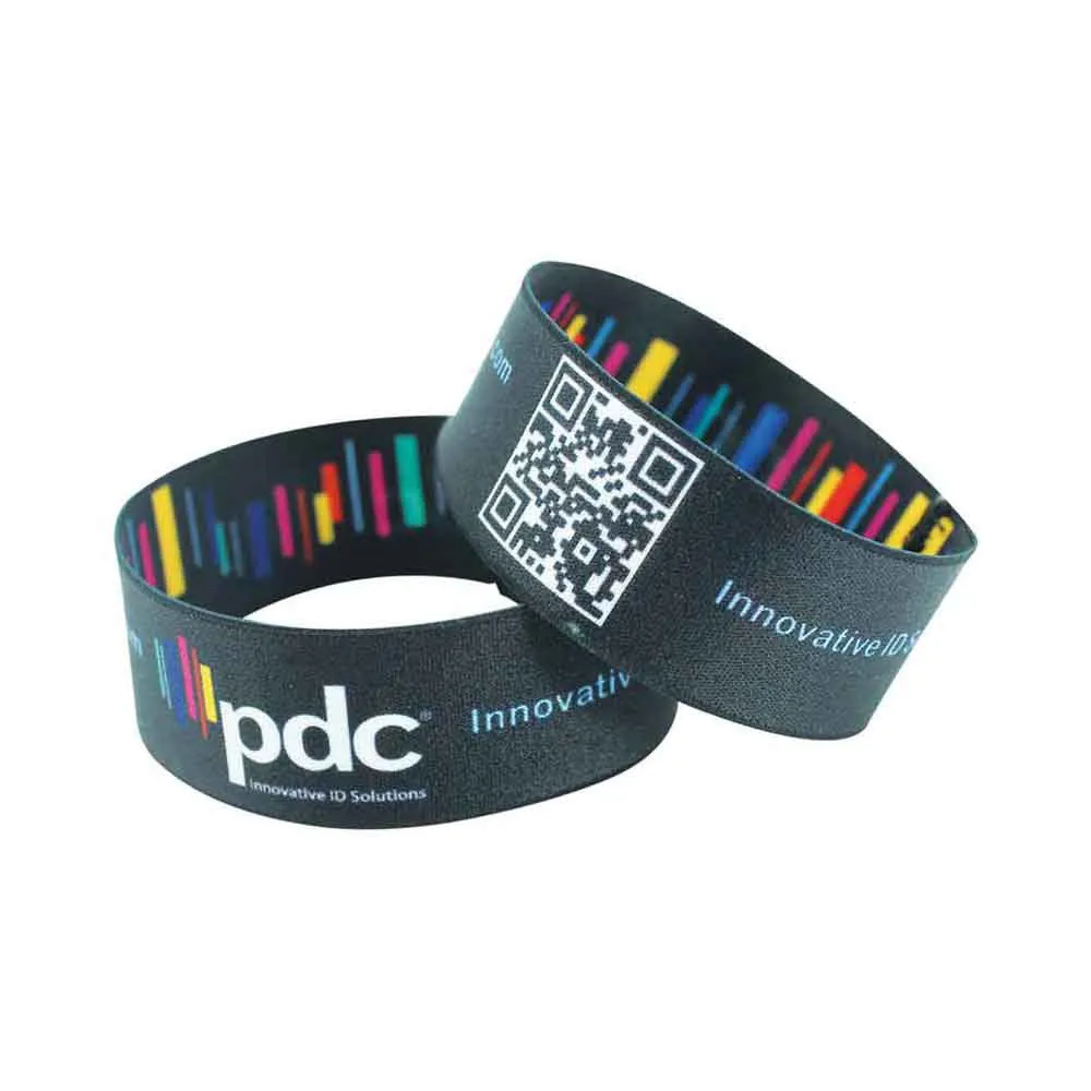 Woven 1" Stretch Custom Imprinted Wristbands Full Color (50/Pack)