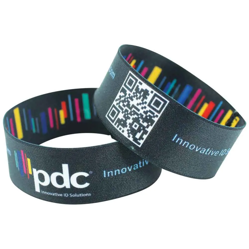 Woven 1" Stretch Custom Imprinted Wristbands Full Color (50/Pack)